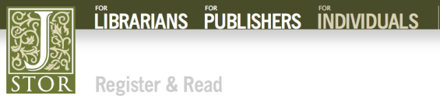 JSTOR Register & Read